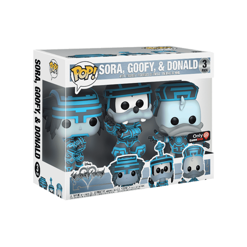 Funko Pop! Kingdom Hearts Sora, Goofy & Donald (Tron) 3-Pack (GameStop Exclusive)