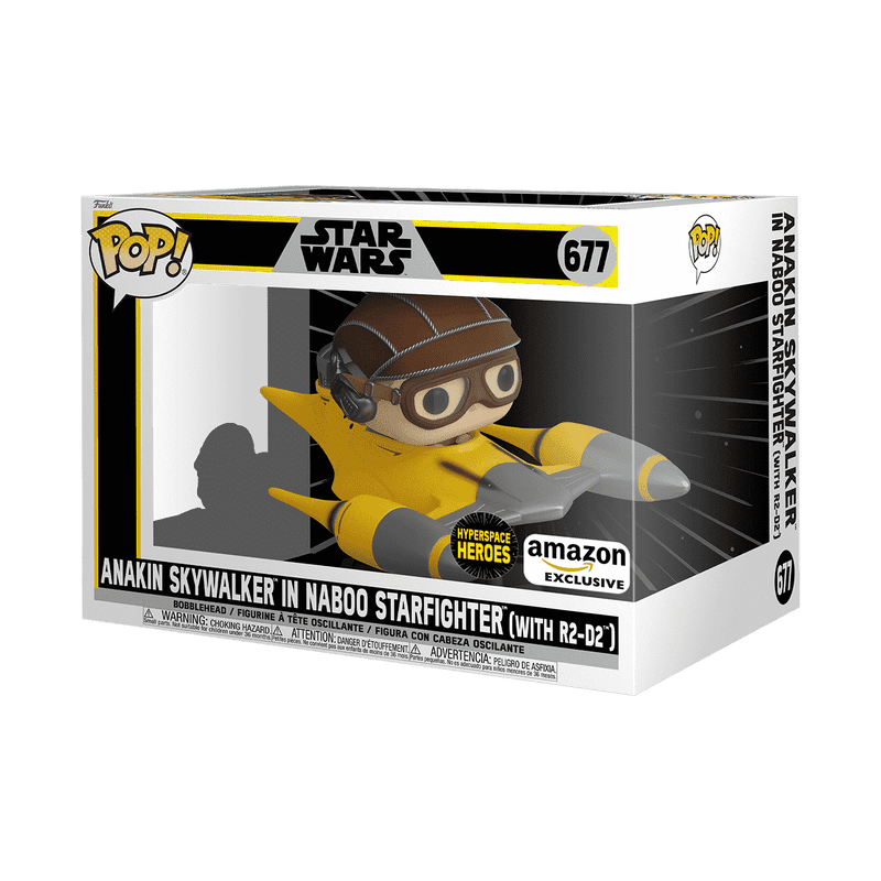 Funko Pop! Star Wars #677 Anakin Skywalker in Naboo Starfighter with R2-D2 (Hyperspace Heroes, Amazon Exclusive)