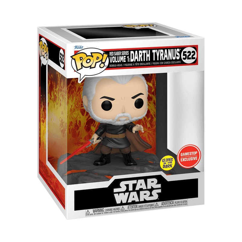 Funko Pop! Star Wars Red Saber Series Volume 1 #522 Darth Tyranus (GameStop Exclusive, Glow in the Dark)