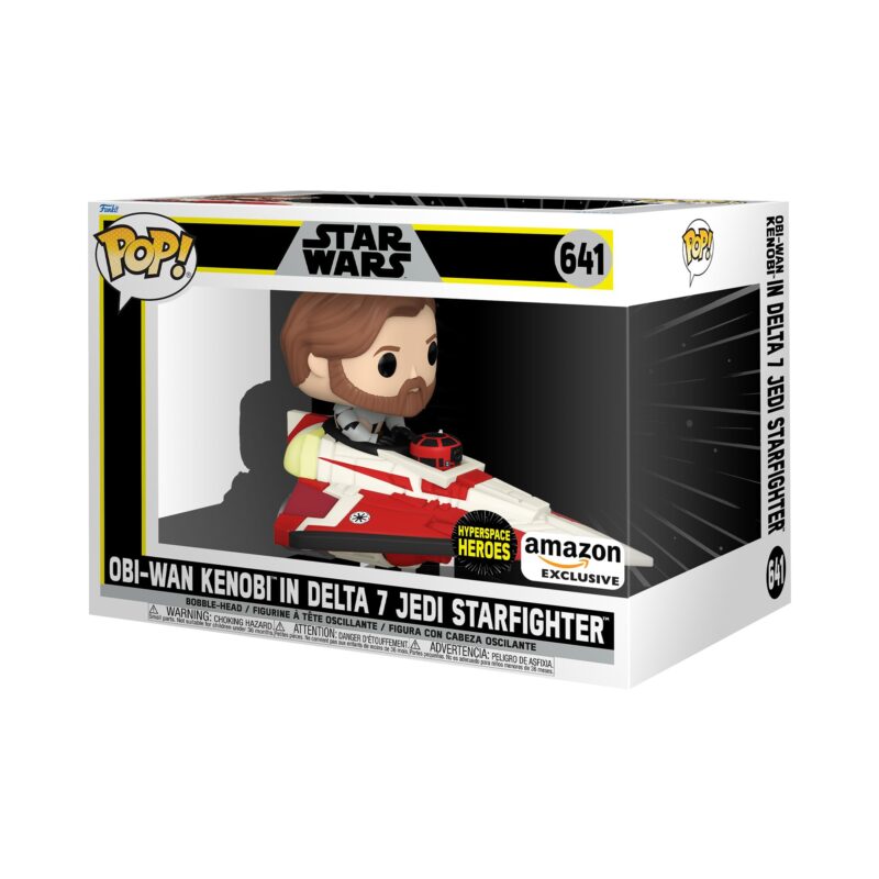 Funko Pop! Star Wars #641 Obi-Wan Kenobi in Delta 7 Jedi Starfighter (Hyperspace Heroes Amazon Exclusive)
