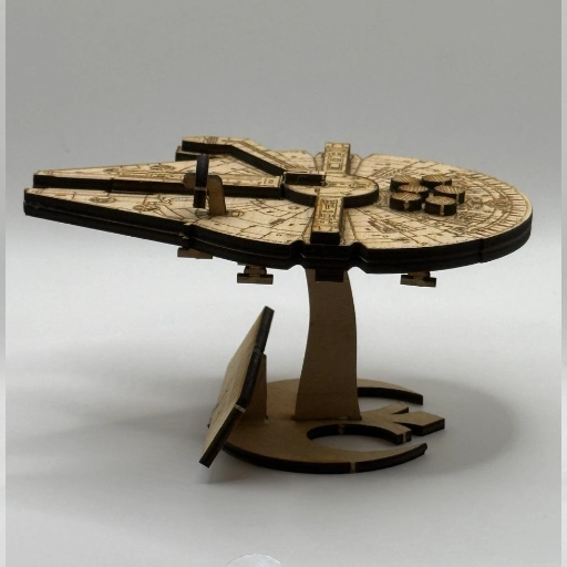 Wooden Star Wars Millennium Falcon Laser-Cut Model + Stand