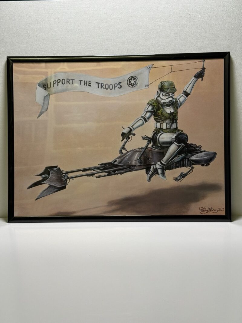 Support the Troops | Stormtrooper Speeder Bike Art Print