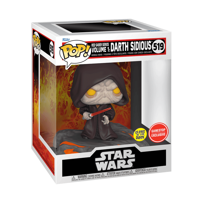 Funko Pop! Deluxe Star Wars Red Saber Series Volume 1: Darth Sidious #519 (Glow in the Dark, GameStop Exclusive)