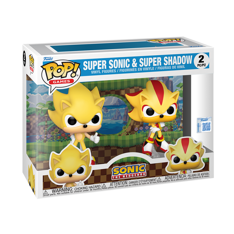 Funko Pop! Games Super Sonic & Super Shadow Flocked 2-Pack (TargetCon 2026)
