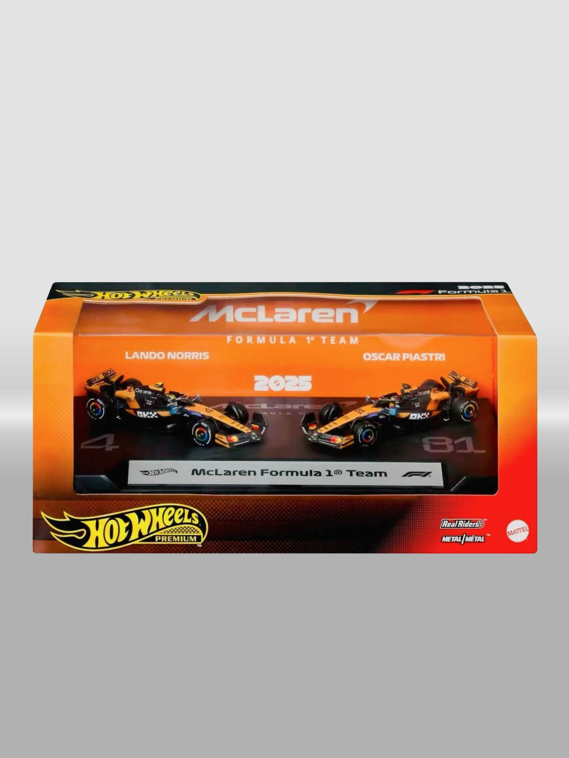 Hot Wheels Premium McLaren Formula 1 Team 2-Pack (Norris #4 & Piastri #81, 2025)